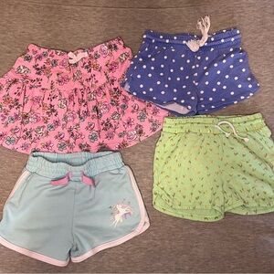 Lightning Bug Green Shorts with Gold Hearts